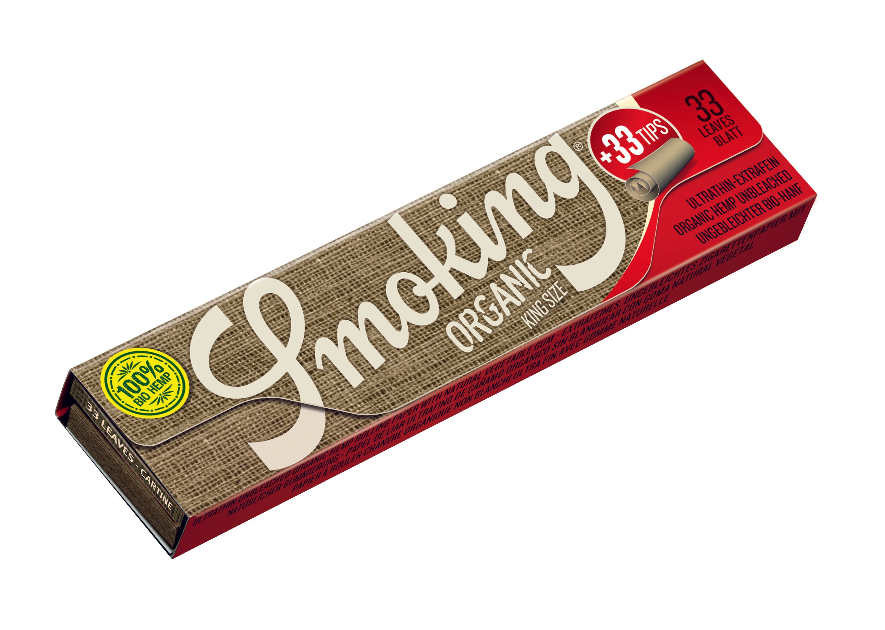 SMOKING® ROLLING PAPERS + TIPS ORGANIC KING SIZE