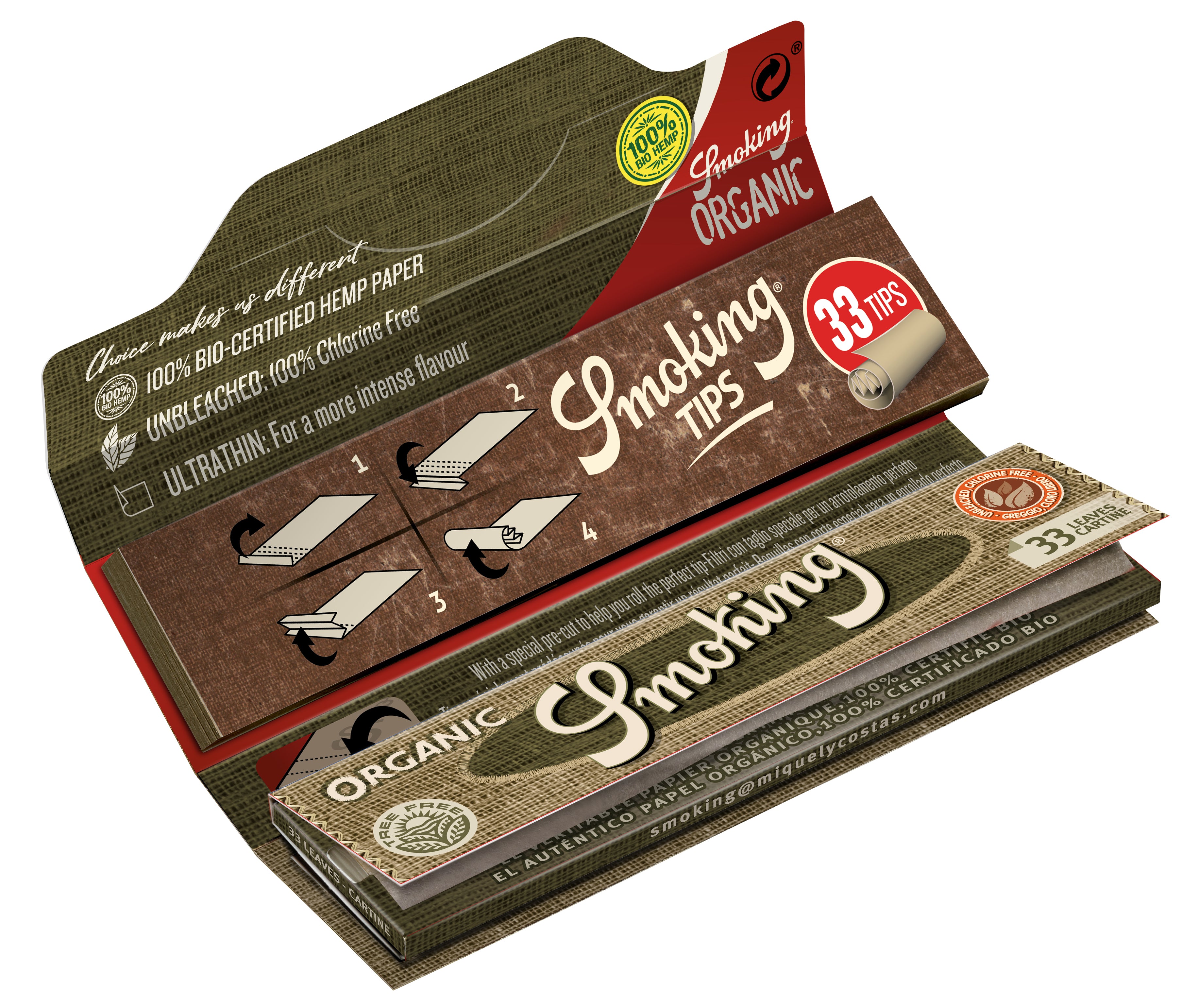 SMOKING® ROLLING PAPERS + TIPS ORGANIC KING SIZE