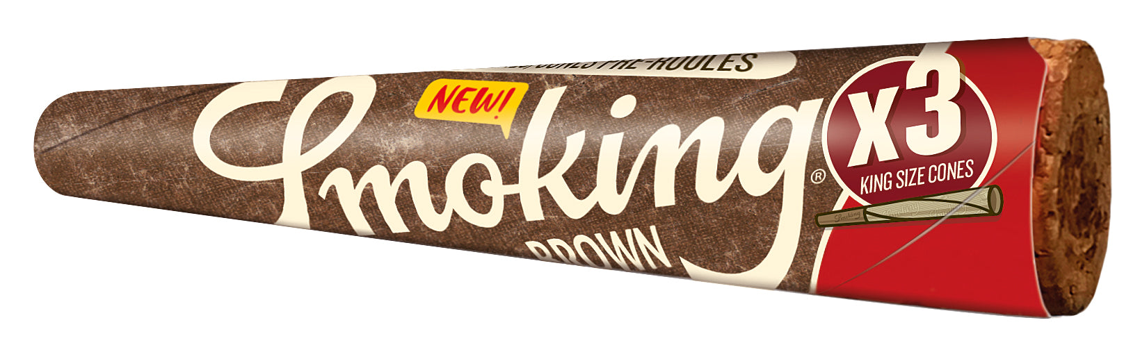 SMOKING® CONES BROWN KING SIZE X3