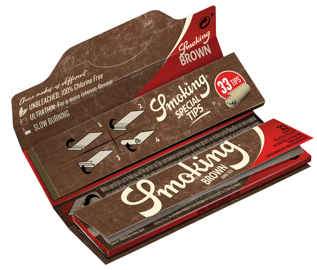 SMOKING® ROLLING PAPERS + TIPS BROWN KING SIZE