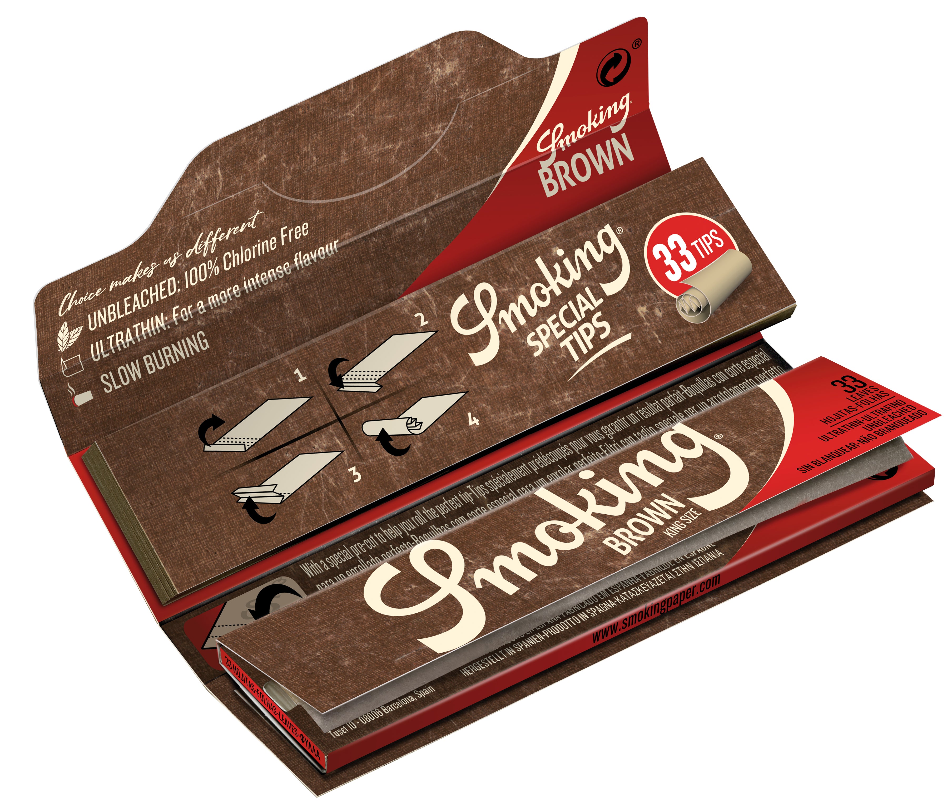 SMOKING® ROLLING PAPERS + TIPS BROWN KING SIZE